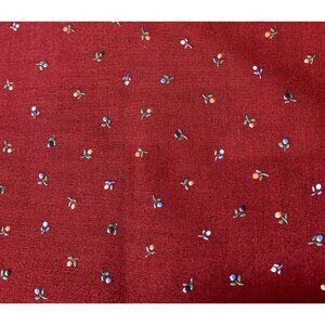 Vintage Cranston Print Works Floral Fabric 1/4 yard Red Cotton Crafts & Sewing P